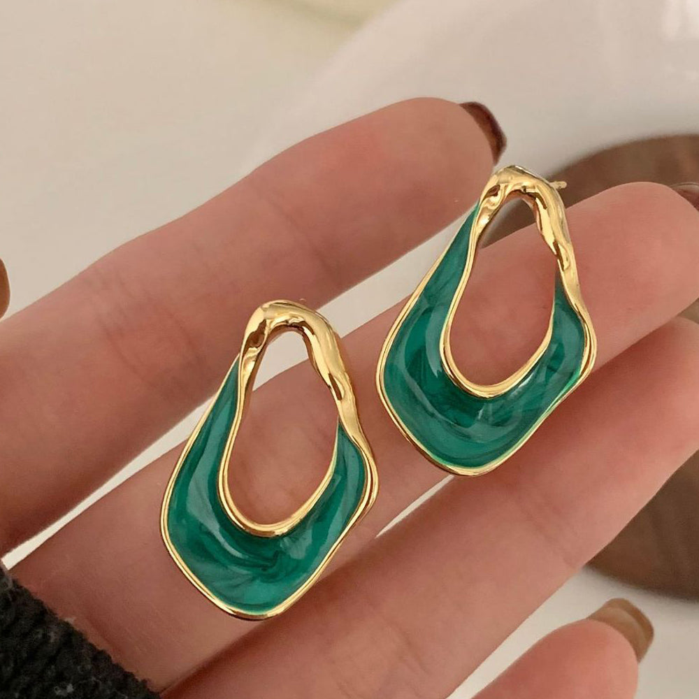 Grüne Tropfen Öl Clip-On Ohrringe | Shop Nory