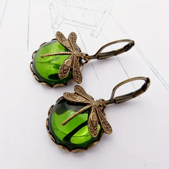 Libellen-Mondstein-Tropfen Ohrringe | Shop Nory