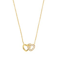 Kette 2 Herzen mit Zirkonia Vergoldet - Herzenskette für Damen | Shop Nory
