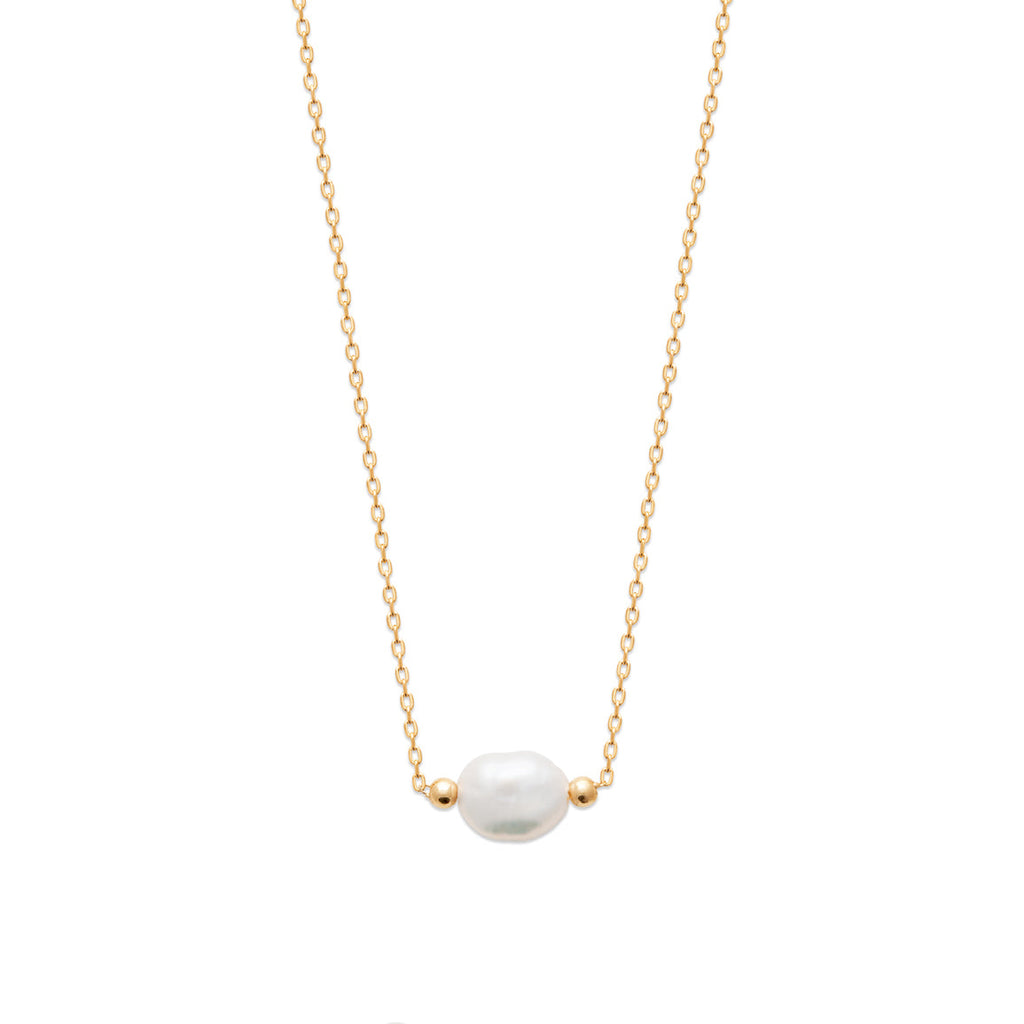 Kette mit Süßwasser-Zuchtperle, Vergoldet – Eleganz und Natürliche Schönheit | Shop Nory