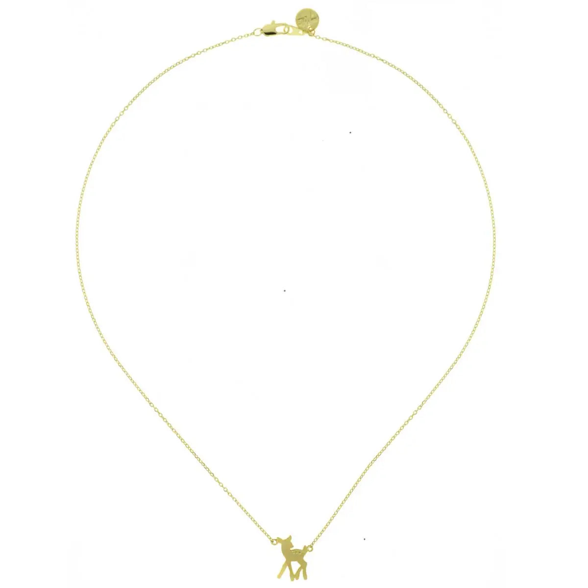 Zarte goldfarbene Halskette mit Rehkitz – Bambi-Kette | Shop Nory