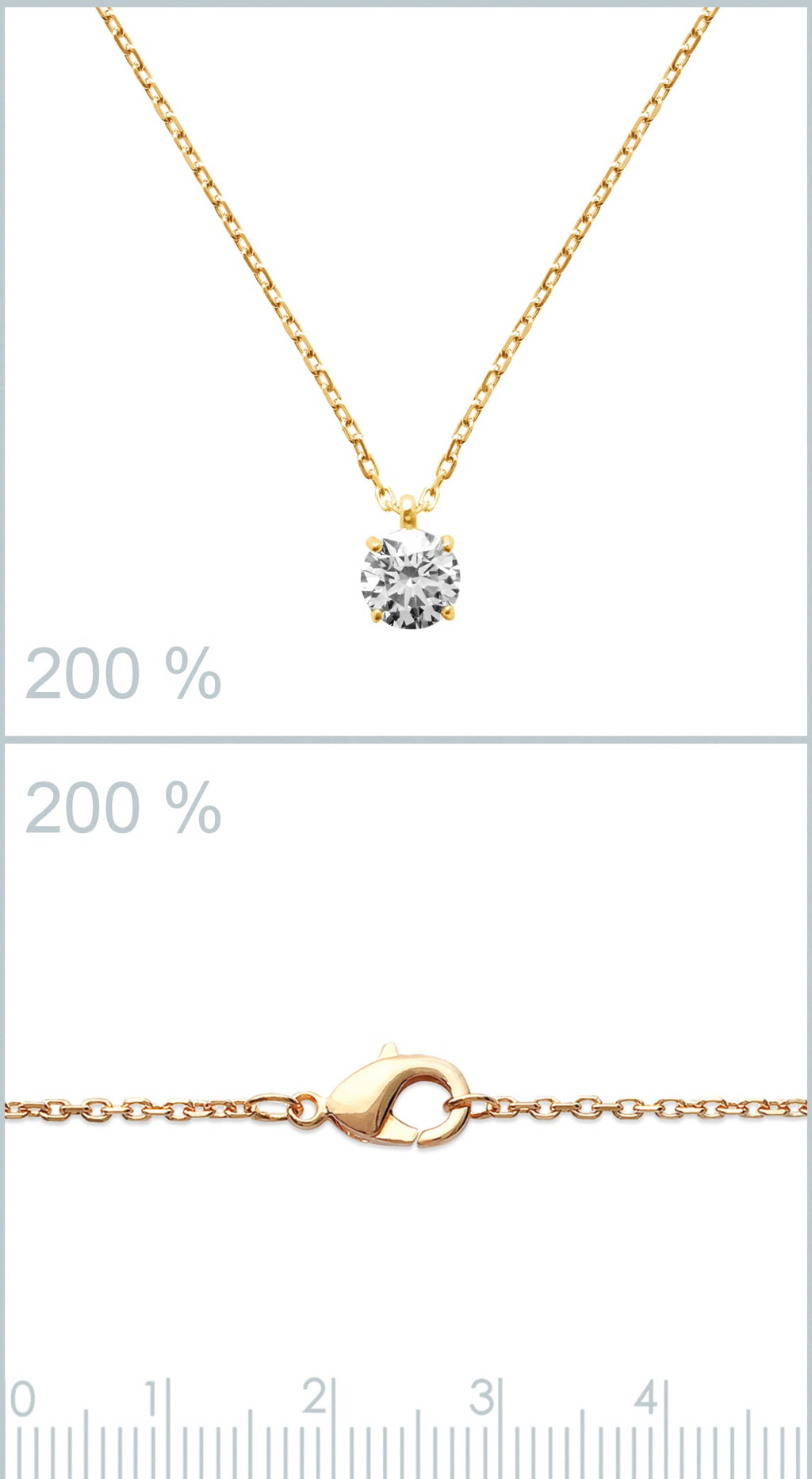 Kette mit Zirkonia Anhänger Vergoldet, Solitär-Kette für Damen | Shop Nory