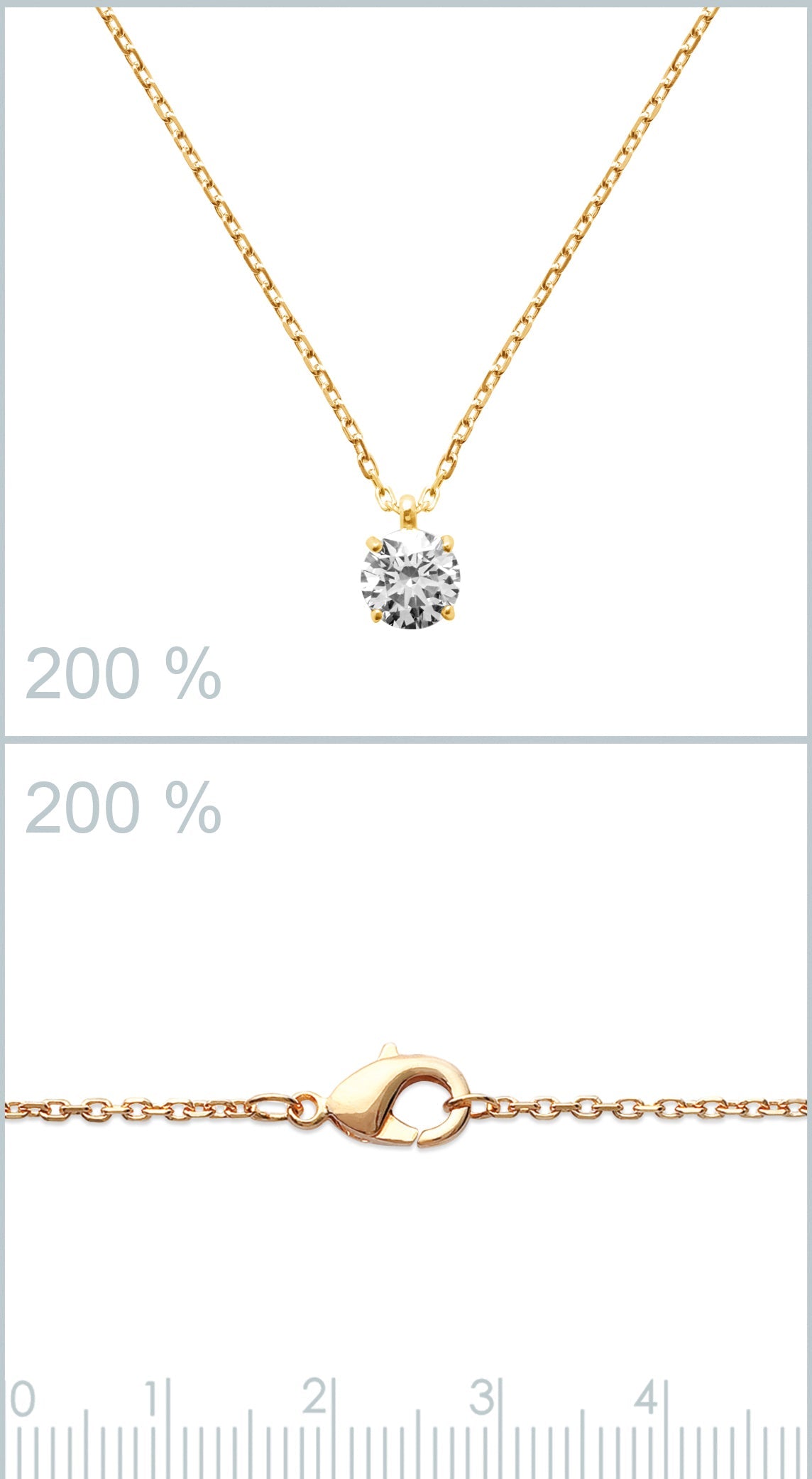 Kette mit Zirkonia Anhänger Vergoldet, Solitär-Kette für Damen | Shop Nory