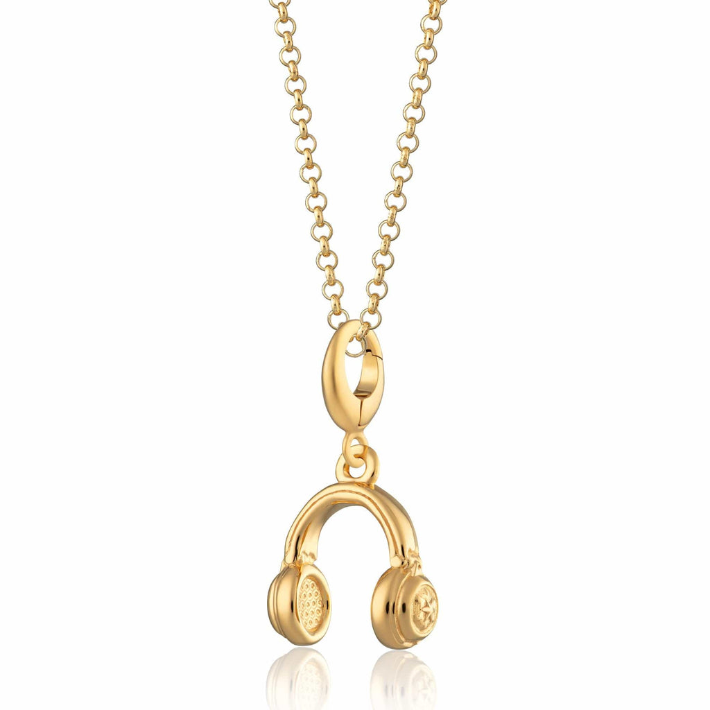 Gold Kopfhörer Charm Halskette | Shop Nory
