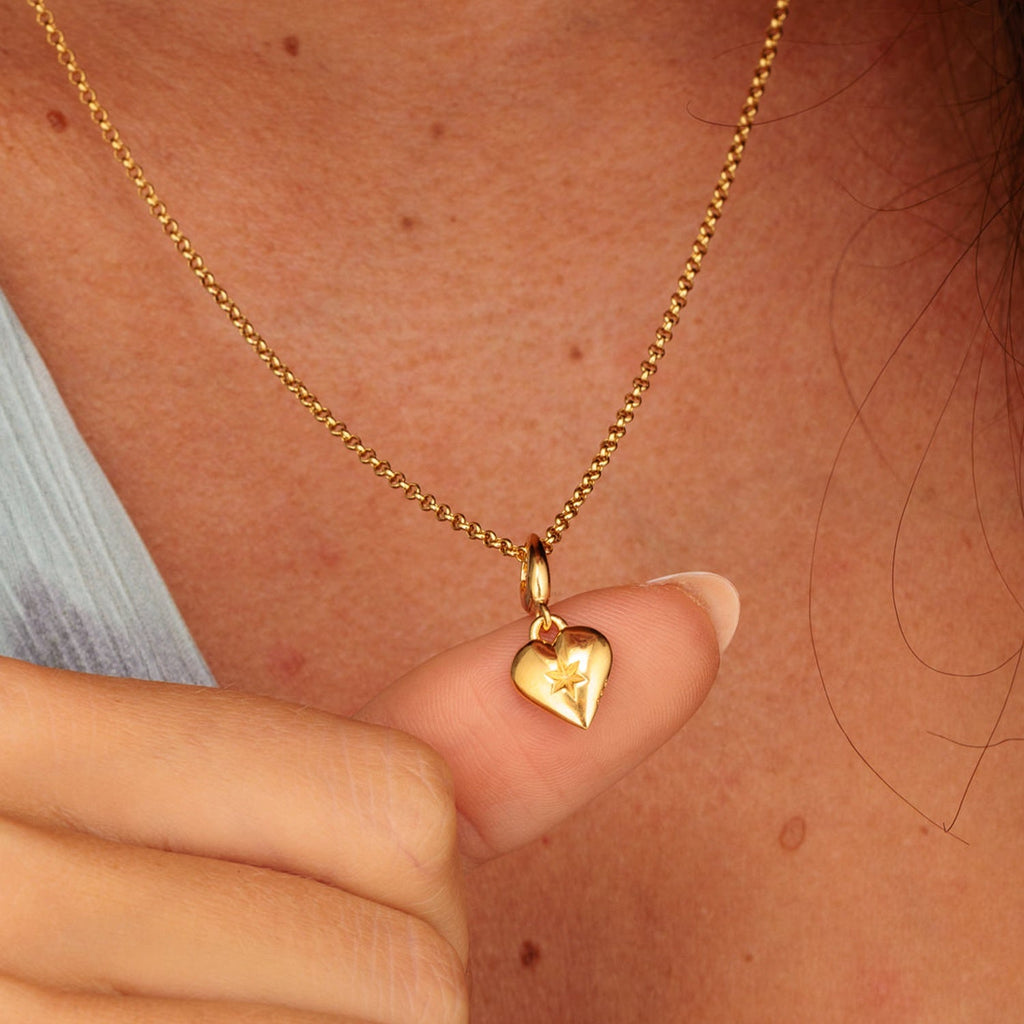 Gold Star Herz Charm Halskette | Shop Nory