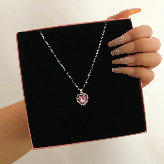 Herz Kristall Anhänger Halskette | Shop Nory