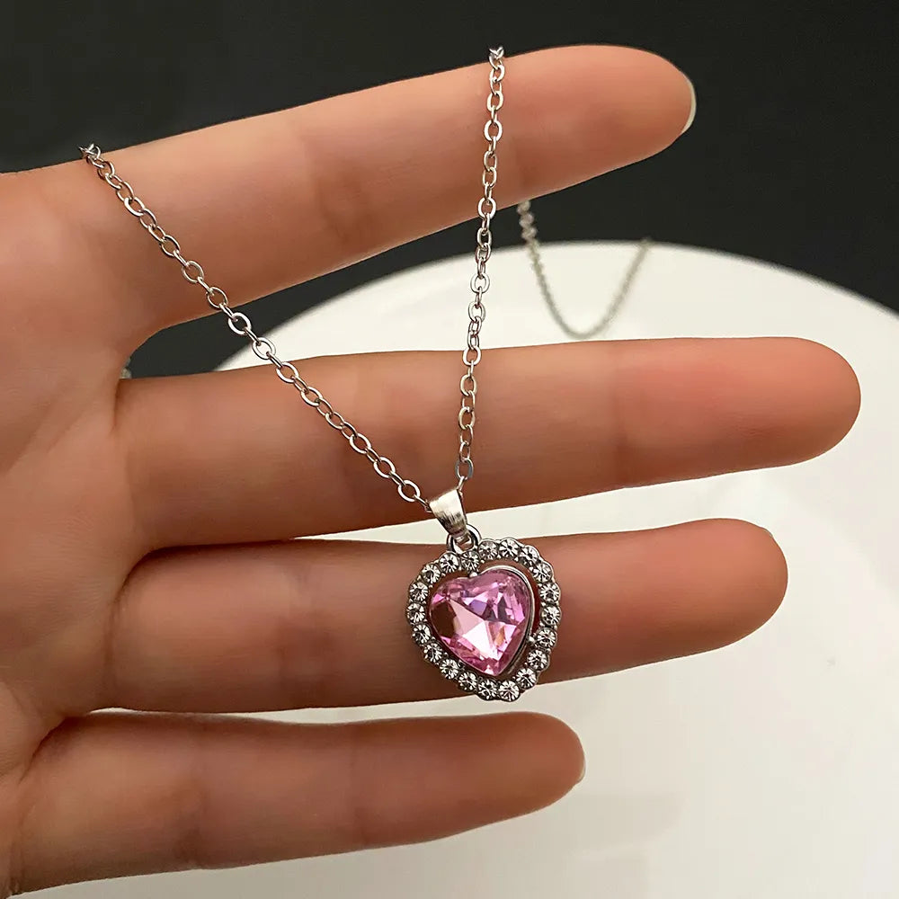 Herz Kristall Anhänger Halskette | Shop Nory