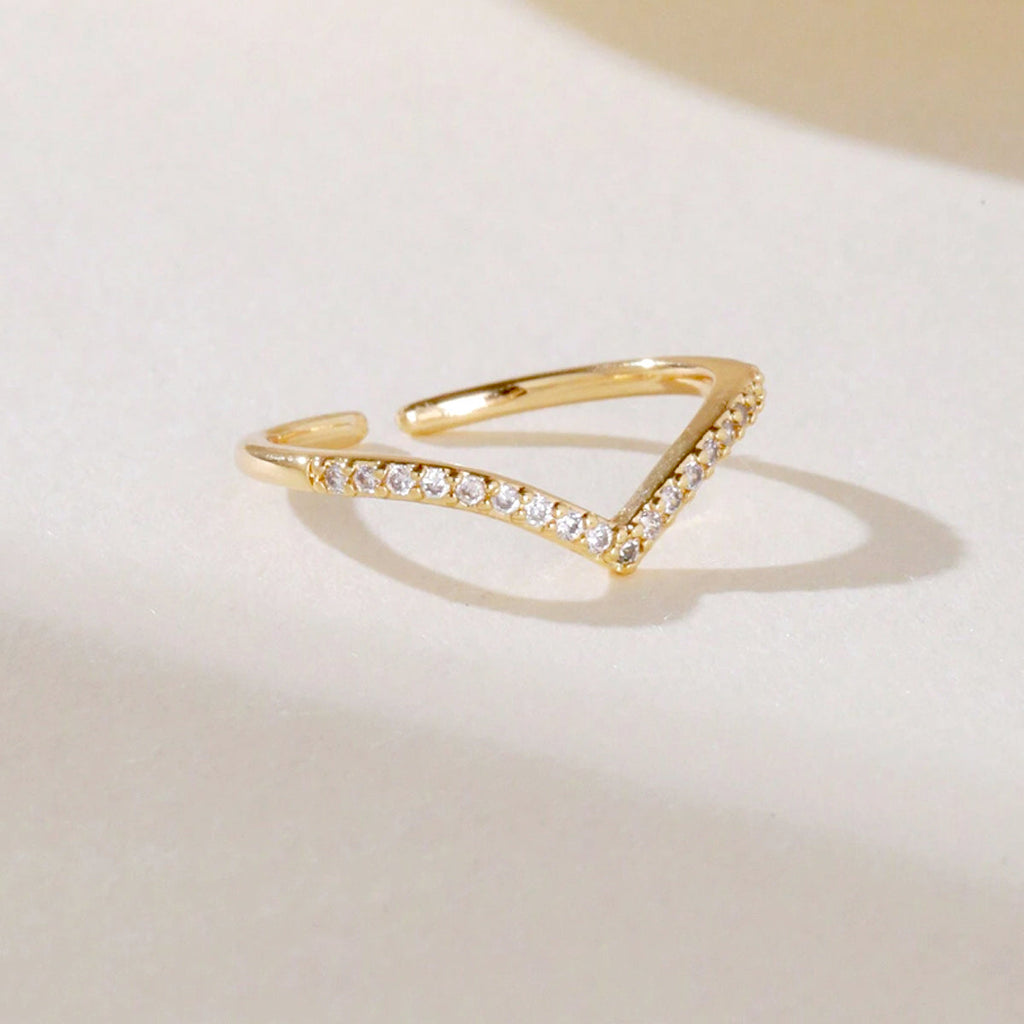 Cubic Zirconia Herz Komfort Verstellbarer Ring | Shop Nory