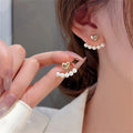 Herz Perle Süßes Blumen Strass Stecker Ohrringe | Shop Nory