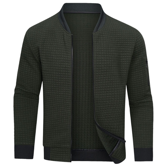 Shopnory | Herren Grau Strickjacke mit Reißverschluss