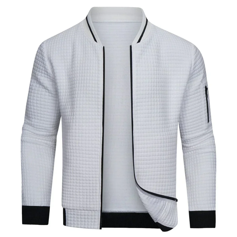 Shopnory | Herren Grau Strickjacke mit Reißverschluss