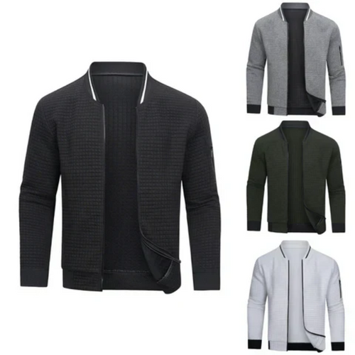 Shopnory | Herren Grau Strickjacke mit Reißverschluss