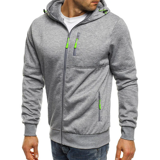 Herren Kapuzenpulli mit Reißverschluss Schwarz Kapuzenpullover