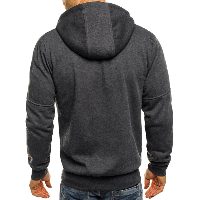 Herren Kapuzenpulli mit Reißverschluss Schwarz Kapuzenpullover