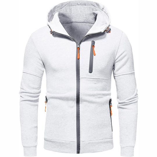 Herren Kapuzenpulli mit Reißverschluss Schwarz Kapuzenpullover