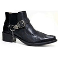 Herren Westernstiefel Schwarz Leder