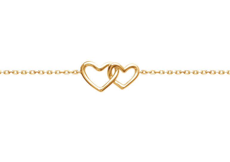 Verschlungenes Herzarmband vergoldet | Shop Nory
