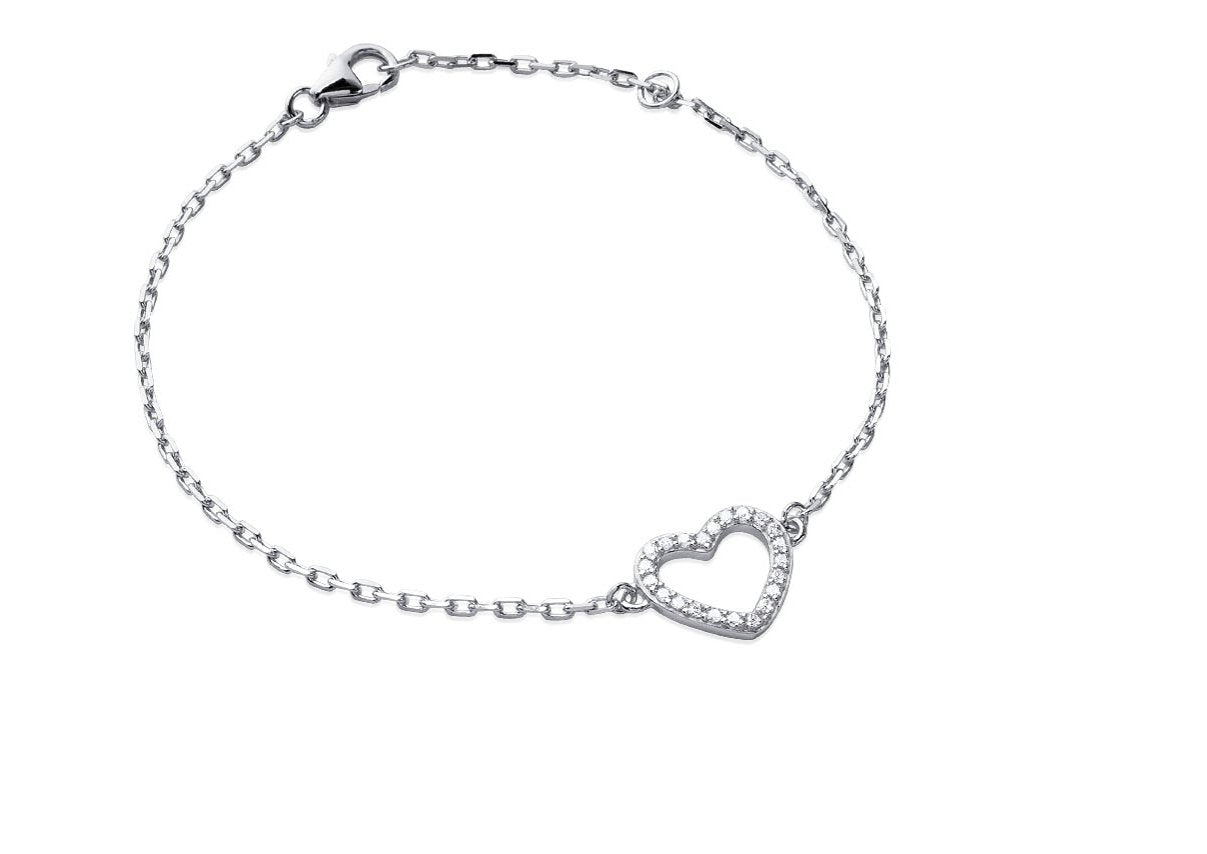 Zartes Silberarmband mit Herz & Zirkonia – zeitlose Eleganz | Shop Nory