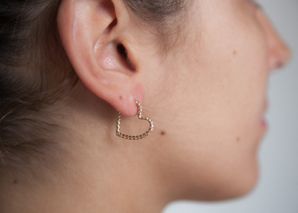 Herz-Creolen Ohrringe vergoldet - Kreolen für Damen | Shop Nory