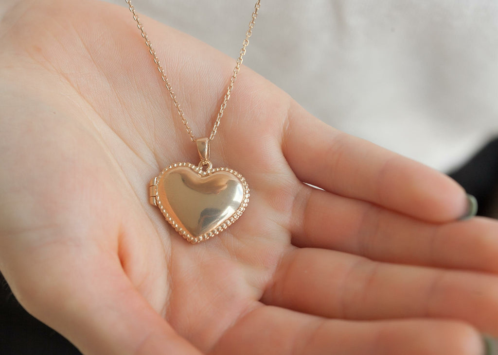 Lange Kette mit Herz Foto Medaillon vergoldet | Shop Nory