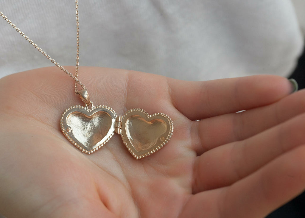 Lange Kette mit Herz Foto Medaillon vergoldet | Shop Nory