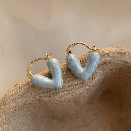 Feinhänger | Weiße Öltropfen Liebe Ohrstecker | Shop Nory