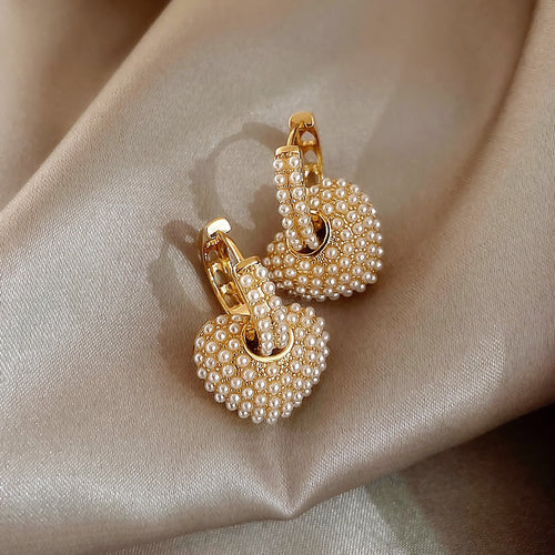 Stilvolle Goldene Perlenohrringe für Damen – Anne | Shop Nory