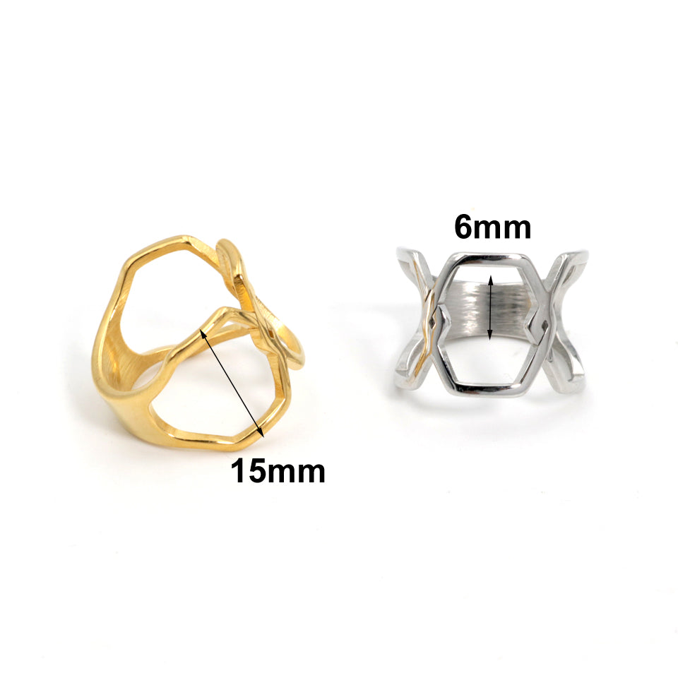 Hollow Temperament Metall Textur Ring | Shop Nory