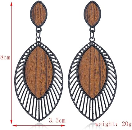 Boho HolzTropfen Ohrringe | Shop Nory