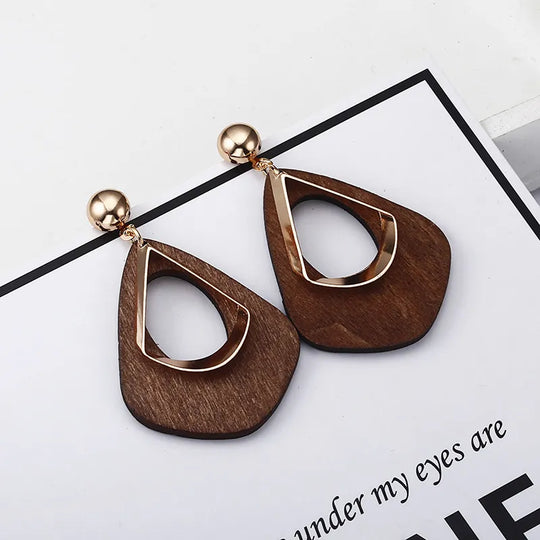 Wassertropfen Ohrringe aus Holz | Shop Nory