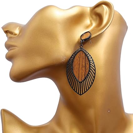 Boho HolzTropfen Ohrringe | Shop Nory