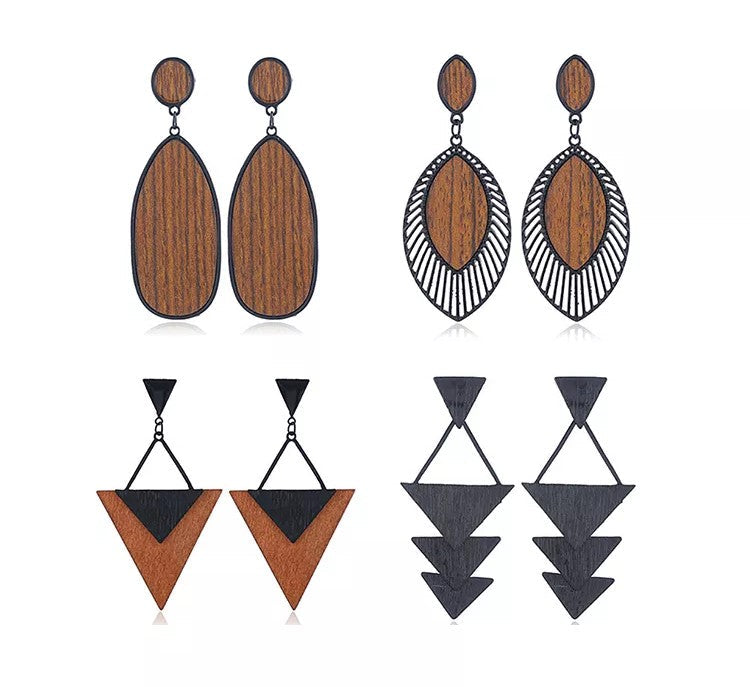 Boho HolzTropfen Ohrringe | Shop Nory