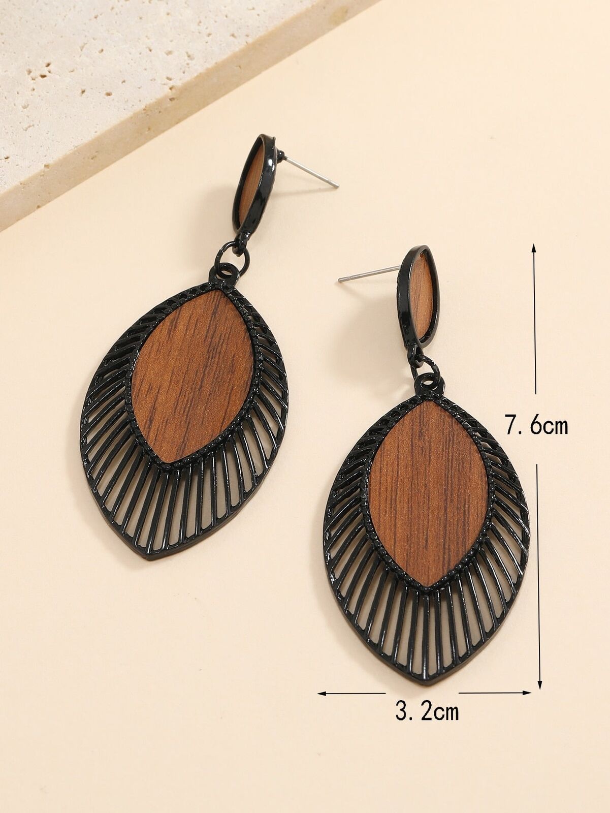 Boho HolzTropfen Ohrringe | Shop Nory