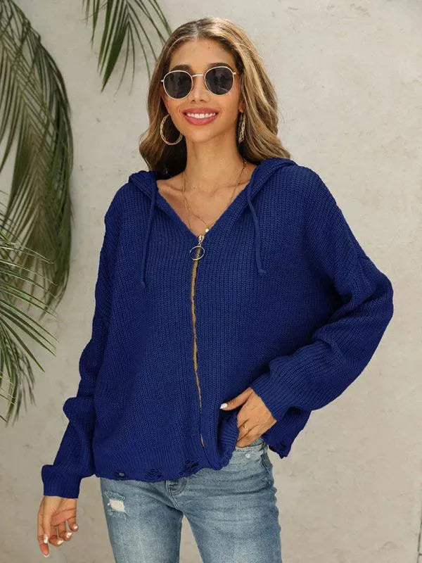 Hole Frauen Strickjacke Pullover