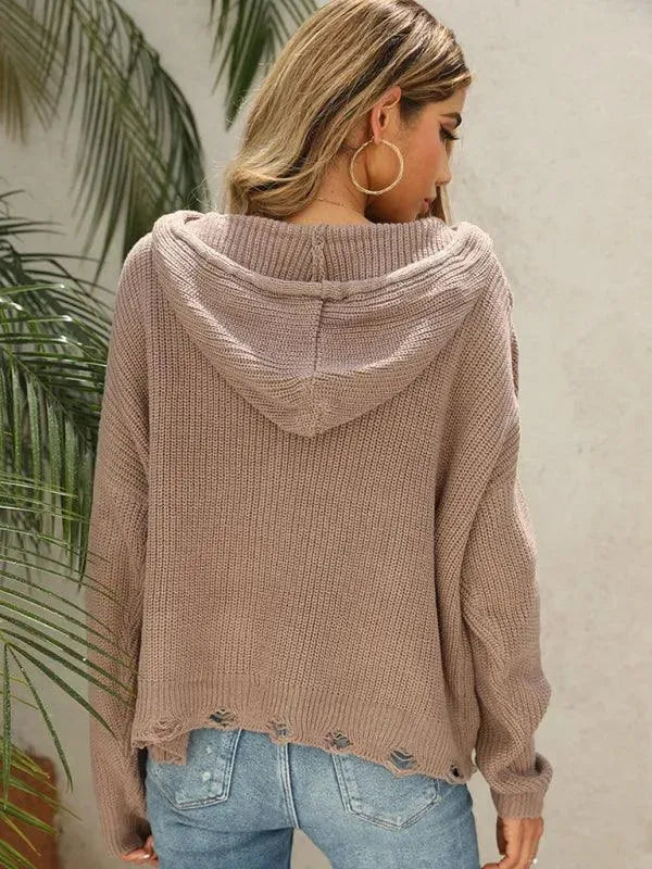 Hole Frauen Strickjacke Pullover