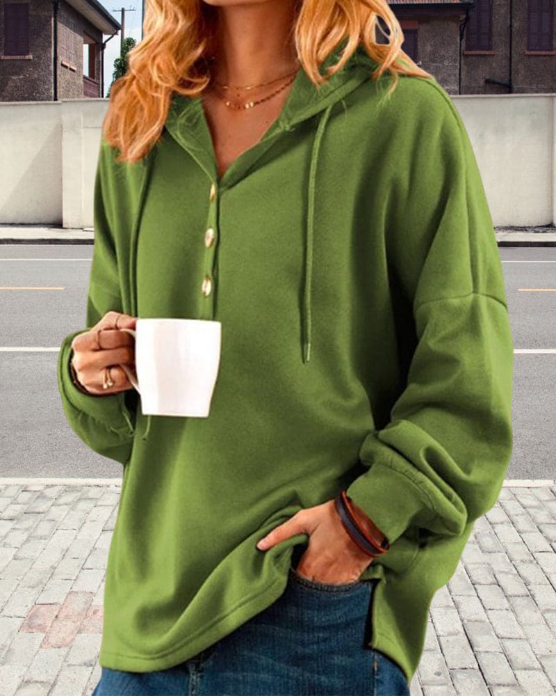 Hoodie mit Knopfverschluss