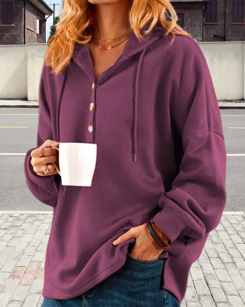 Hoodie mit Knopfverschluss