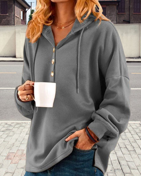 Hoodie mit Knopfverschluss