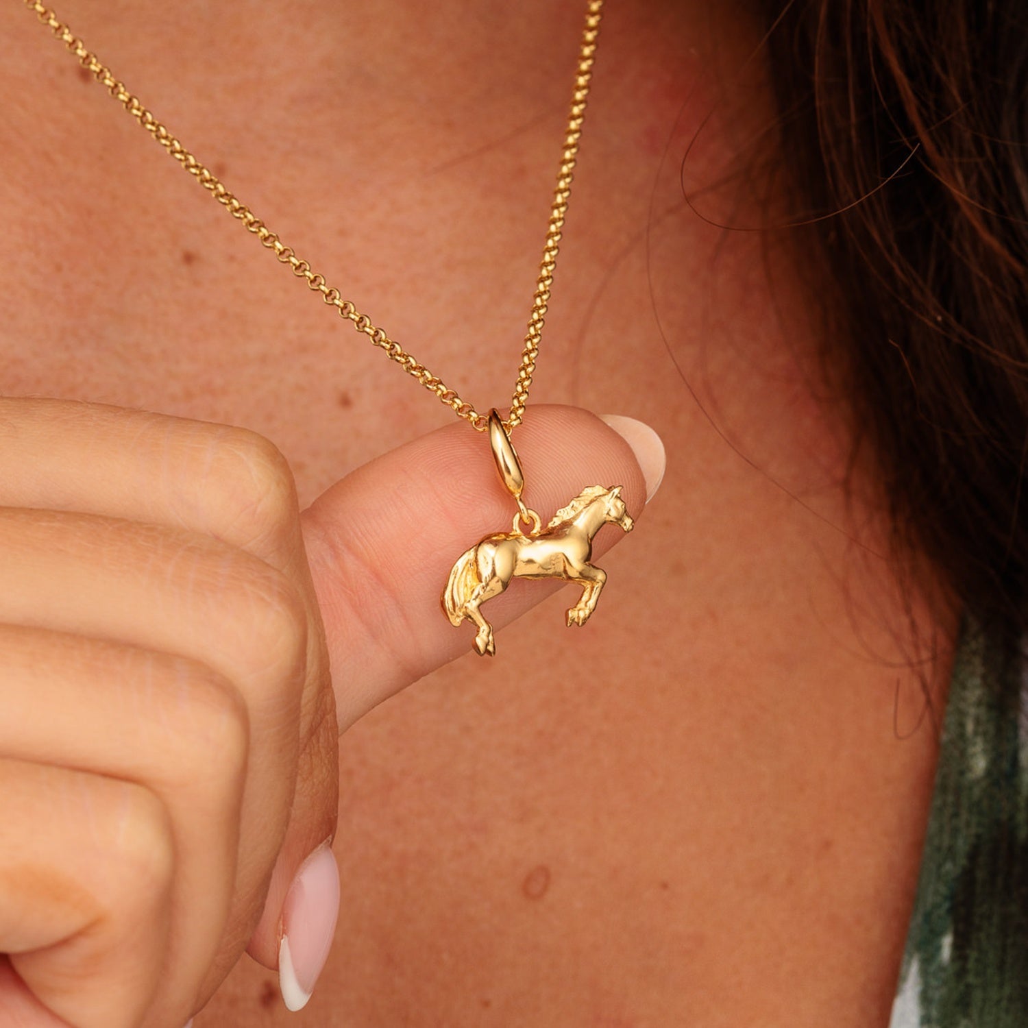 Gold Pferdecharme Halskette | Shop Nory