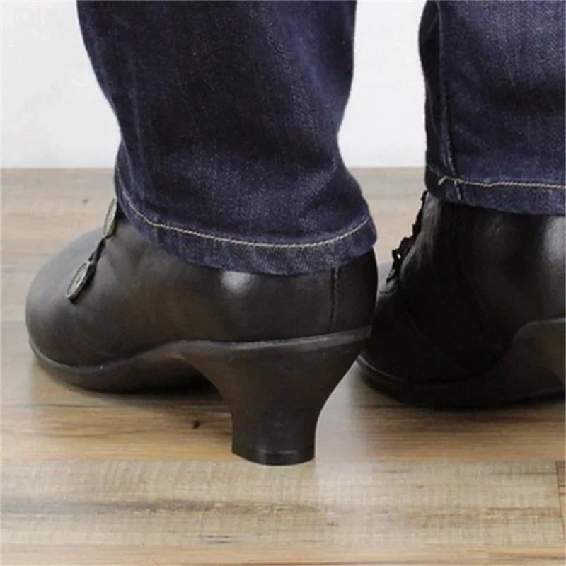 Damen Viktorianische Schnür-Stiefeletten mit Spitzenbesatz