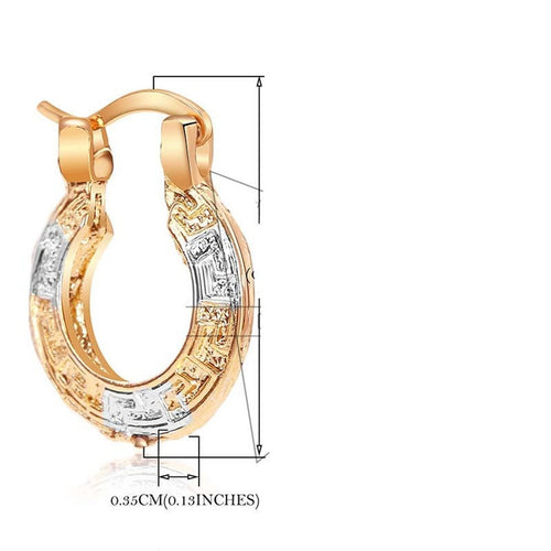18k Silber & Gold Beschichtete Zweifarbig Haken Loop Mode Ohrringe | Shop Nory