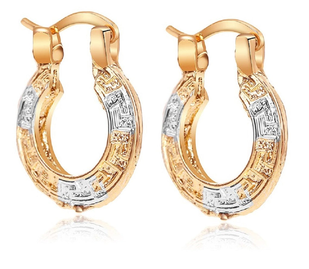 18k Silber & Gold Beschichtete Zweifarbig Haken Loop Mode Ohrringe | Shop Nory