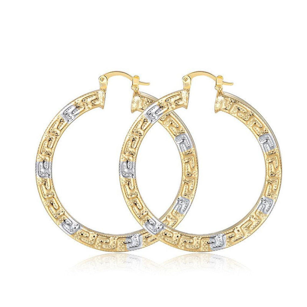 Damen Big 18K Zwei-Ton Neueste Große Mauer Kreis Ohrringe | Shop Nory