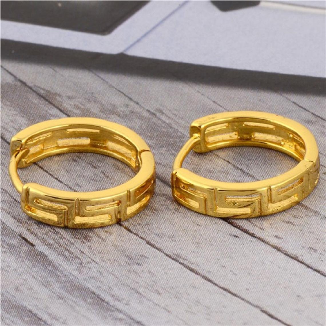 Damen 24K Gelbgold plattierte Frauen coole Hoop Ohrringe | Shop Nory