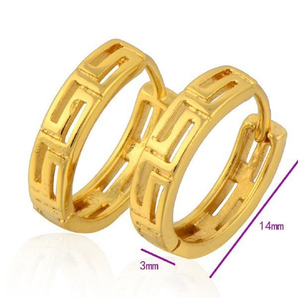 Damen 24K Gelbgold plattierte Frauen coole Hoop Ohrringe | Shop Nory