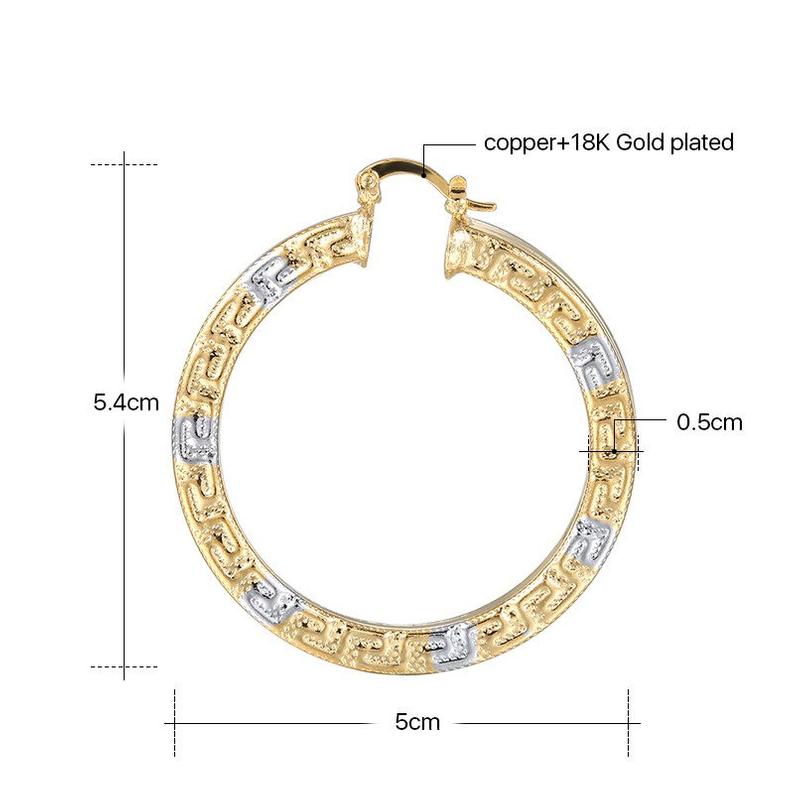 Damen Big 18K Zwei-Ton Neueste Große Mauer Kreis Ohrringe | Shop Nory