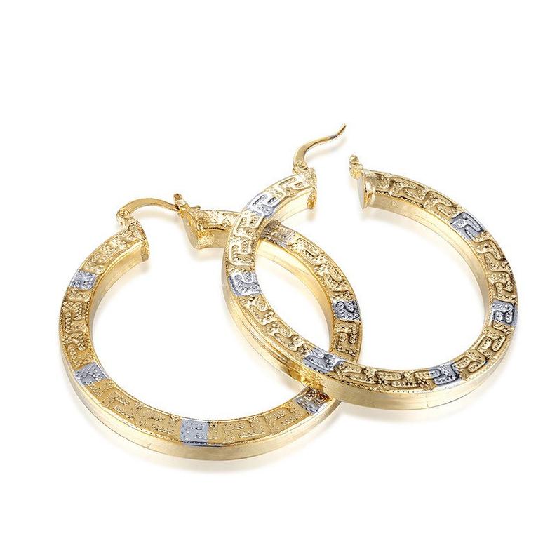 Damen Big 18K Zwei-Ton Neueste Große Mauer Kreis Ohrringe | Shop Nory