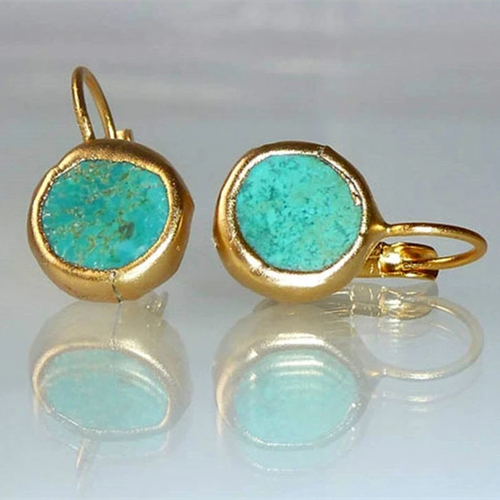 Goldene Ohrringe mit Türkis – Sofia | Shop Nory
