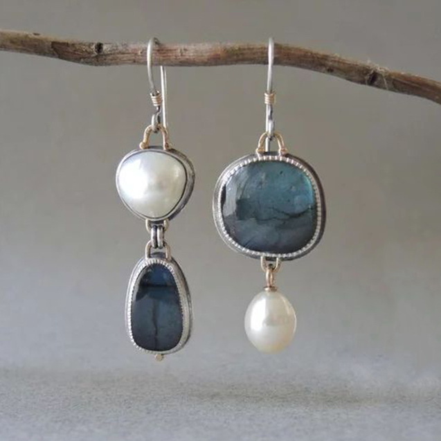 Vintage Blue Naturstein Ohrringe | Shop Nory