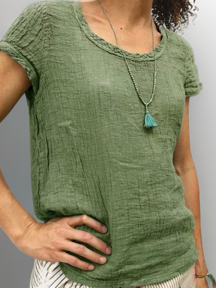 Shopnory | Vintage-T-Shirt mit abgerundetem Saum